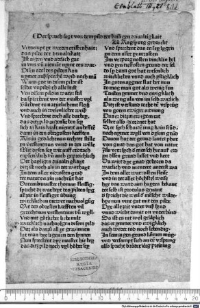 Der Spruch sagt von dem pild der hailigen driualtigkait