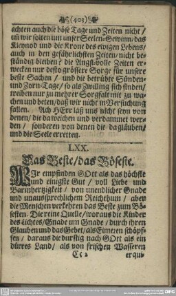 LXX. Das Beste, Das Böseste