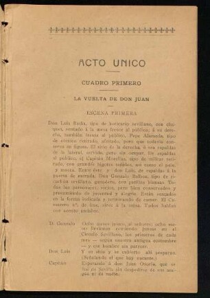 Cuadro primero - La vuelta de Don Juan