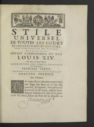 Chapitre premier. - Chapitre VI.