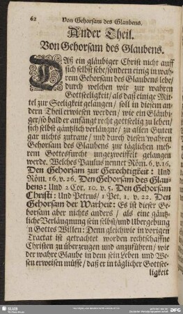 Ander Theil. Von Gehorsam des Glaubens