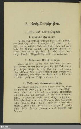 B. Koch-Vorschriften