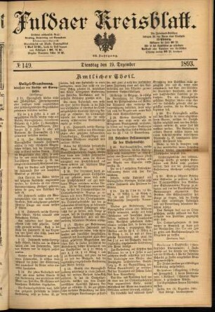 Erste Ausgabe vom Dienstag, den 19. Dezember 1893.