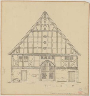 Cobbenrode (Kreis Meschede): Hof Josef Bille. Haupthaus (Giebelansicht).