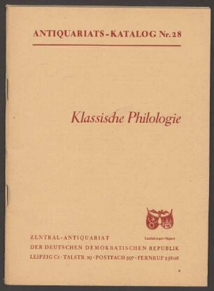 Nr. 28: Klassische Philologie