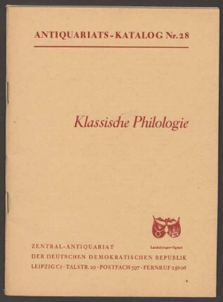 Nr. 28: Klassische Philologie