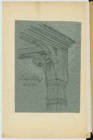 Holzpfeiler: Perspektivische Ansicht (aus: Skizzen- und Fotoalbum 19)