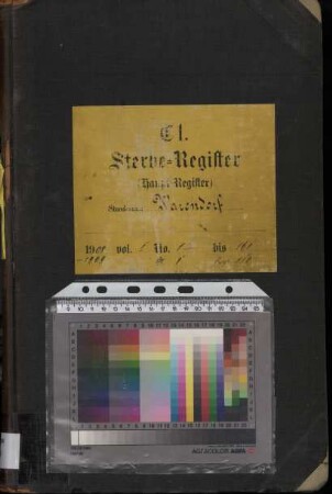 Sterberegister des Standesamtes Warendorf von 1908 (Urkunden-Nr. 1-161) und von 1909 (Urkunden-Nr. 1-112)
