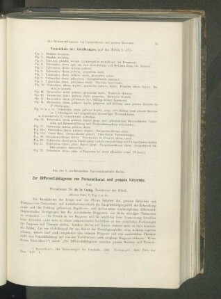 Zur Differentialdiagnose von Pneumothorax und grossen Kavernen.