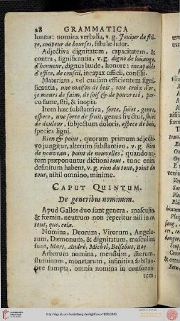 Cap. V: De Generibus nominum
