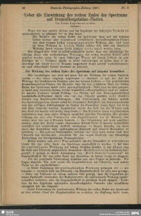 Ueber die Einwirkung des rothen Endes des Spectrums auf Bromsilbergelatine-Platten