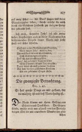 Die zwanzigste Betrachtung