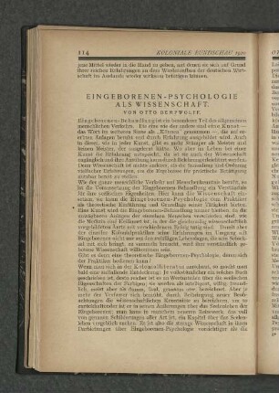 Eingeborenen-Psychologie als Wissenschaft.