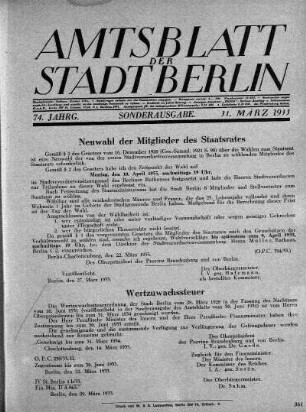 Sonderausgabe, 31. März 1933