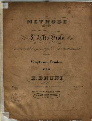 Méthode pour l'alto-viola contenant les principes de cet instrument suivis de vingt cinq études