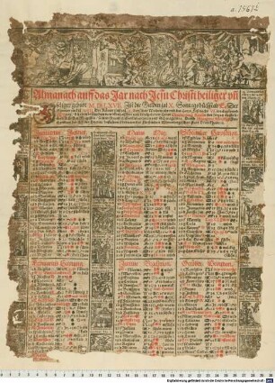 Almanach auff das Jar nach Jesu Christi heiliger vn[d] seliger geburt M.D.LXVII. ...