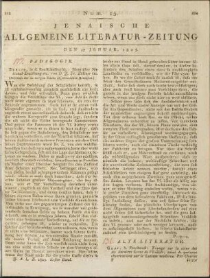 Num. 15. Den 17. Januar 1805