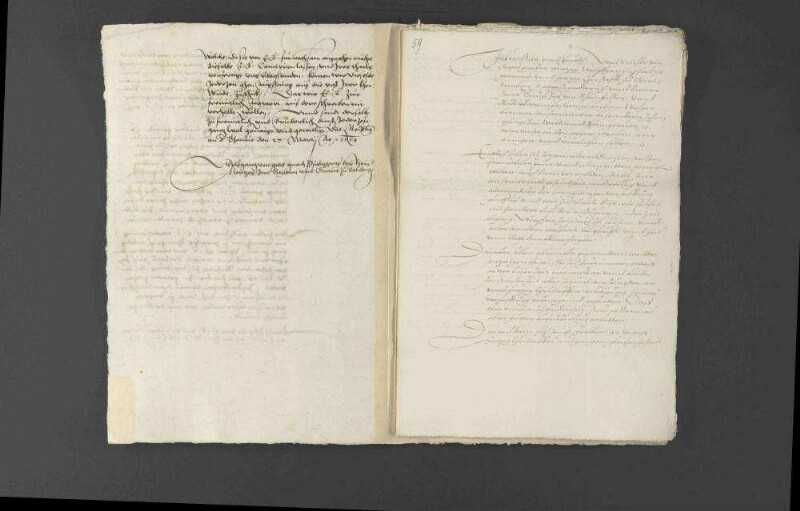 Bemühungen Herzog Christophs von Württemberg und Pfalzgraf Wolfgangs um den in spanischer Gefangenschaft befindlichen Rhein- und Wildgrafen Johann Philipp auszulösen und nach zweijähriger Verstrickung wieder zu befreien.