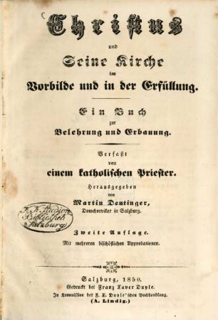Christus und Seine Kirche im Vorbilde und in der Erfüllung : ein Buch zur Belehrung und Erbauung