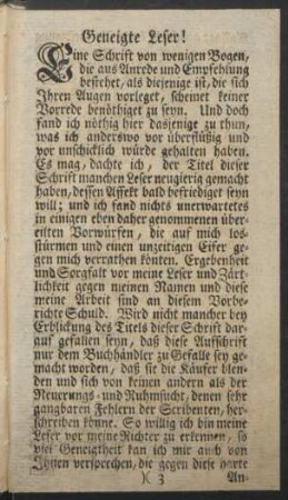 Geneigte Leser!