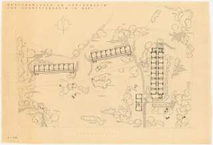 Grünanlage am Ledigen- und Schwesternheim, Marl: Lageplan mit Gartenplan 1:200