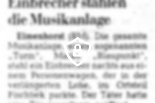 Einbrecher stahlen die Musikanlage