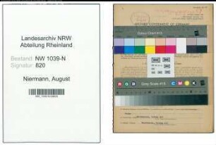 Entnazifizierung August Niermann , geb. 13.03.1898 ()