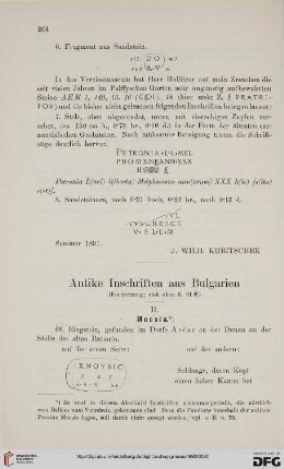 15: Antike Inschriften aus Bulgarien, [2]