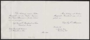 Verlobungsanzeige an Hermann Muthesius (Anzeige)