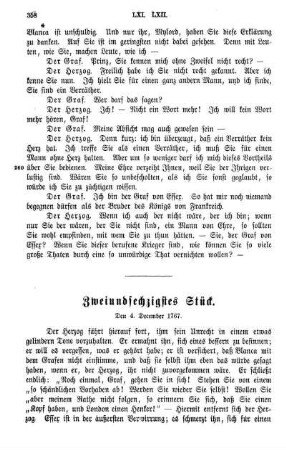Zweiundsechzigstes Stück. Den 4. December 1767.