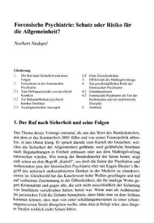 347-366, Forensische Psychiatrie: Schutz oder Risiko für die Allgemeinheit?