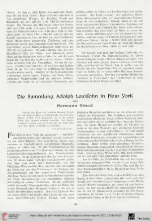 9/10: Die Sammlung Adolph Lewisohn in New York