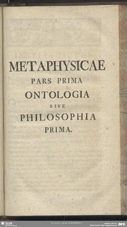 Metaphysicae