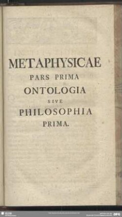 Metaphysicae