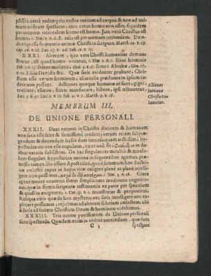 Membrum III. De Unione Personali.