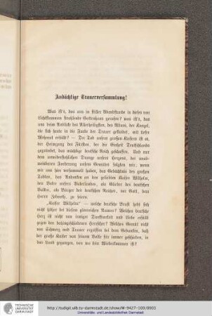 Andächtige Trauerversammlung!