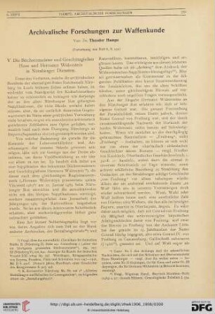 4: Archivalische Forschungen zur Waffenkunde, [4]