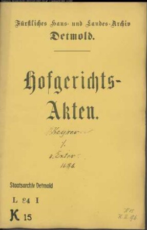 Keyser, Hermanns Erben gegen Albert von Exter zu Iggenhausen - Schuldforderung