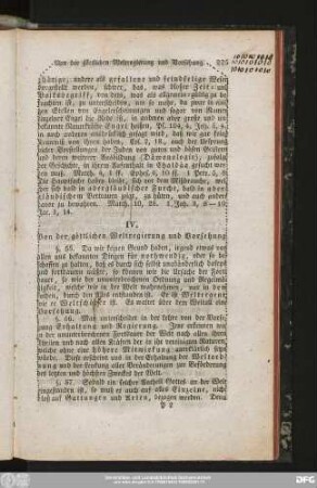 IV. Von der göttlichen Weltregierung und Vorsehung.