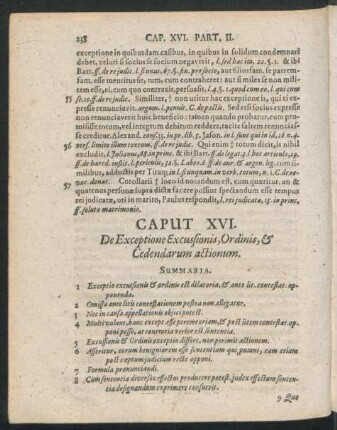 Caput XVI. De Exceptione Excusionis, Ordinis, & Cedendarum actionum