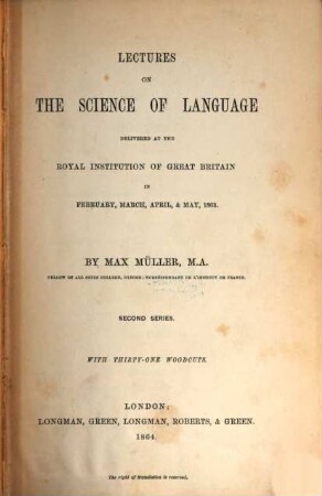 Lectures on the science of language. 2