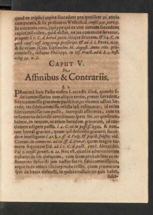 Caput V. De Affinibus & Contrariis.