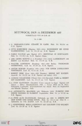 Mittwoch, den 15. Dezember 1937: Vormittags (Nr. 1-200)
