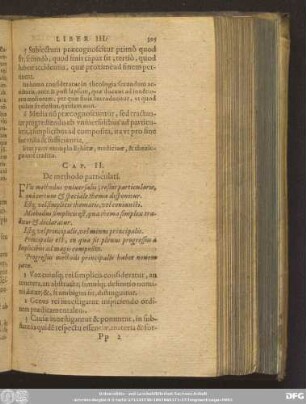 Cap. II. De methodo particulari.