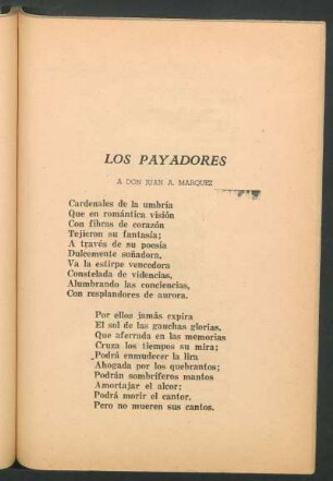 Los payadores : A don Juan A. Márquez