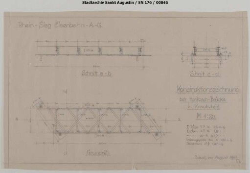 Brücke 7 (Anschluss Büllesbach): Konstruktionszeichnung