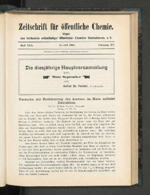 Heft XIII. 15. Juli 1909. Jahrgang XV.