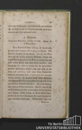Majoran. Origanum majorana. Linn. Cl. XIII. Franz. de la margolaine.