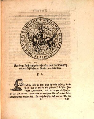 Diplomatische Geschichte der alten Grafen von Ravensberg : mit einer Geschlechtstafel, Landkarte und Sammlung von CXXXIX Urkunden