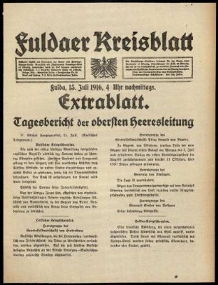 Ausgabe vom Samstag, den 15. Juli 1916.